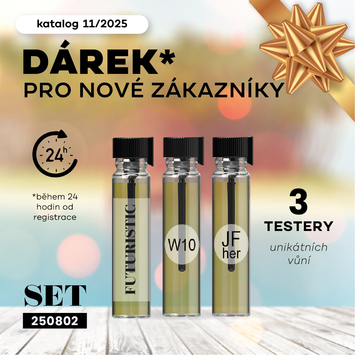Při objednávce do 24h od registrace 3 TESTERY VŮNÍ ZDARMA