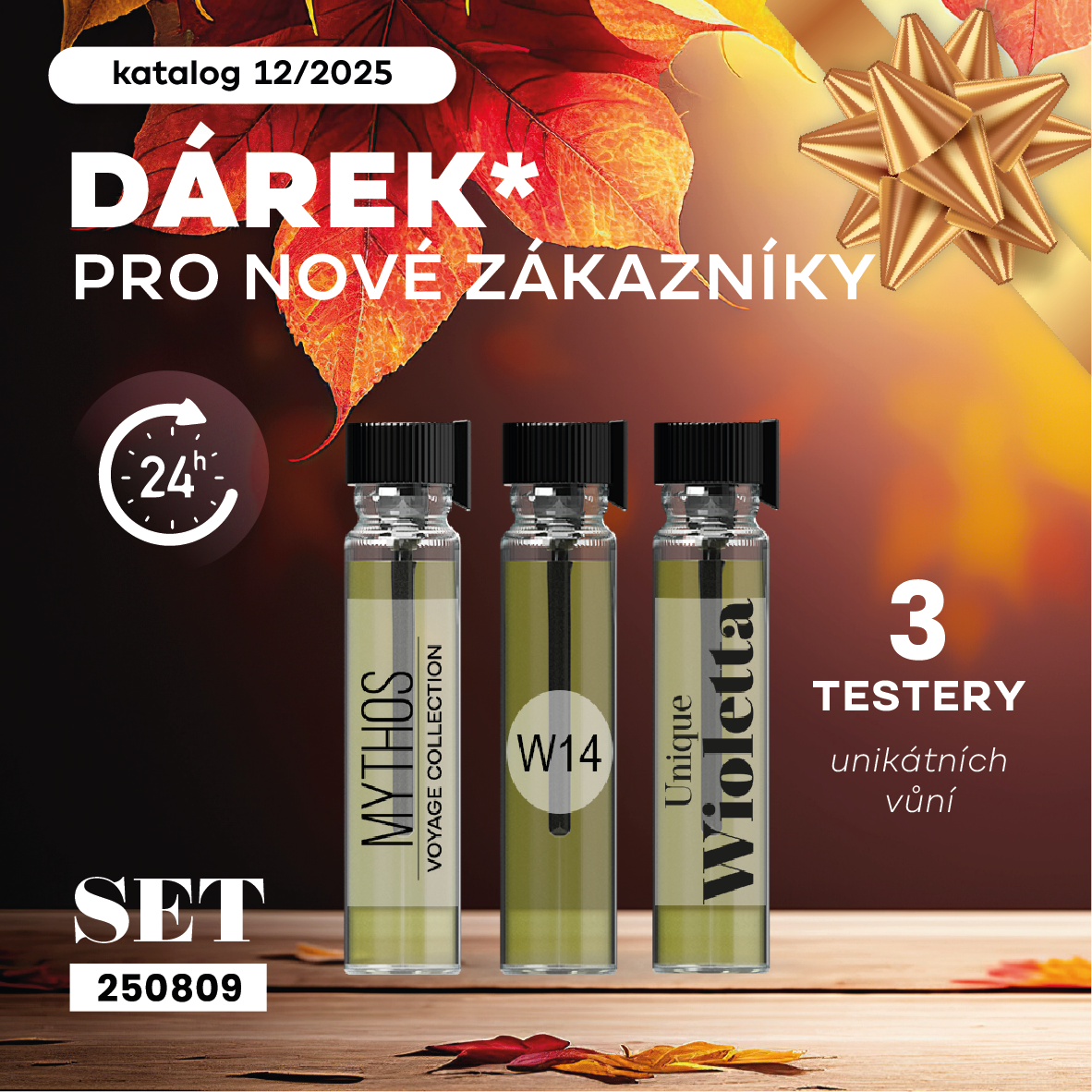 Při objednávce do 24h od registrace 3 TESTERY VŮNÍ ZDARMA
