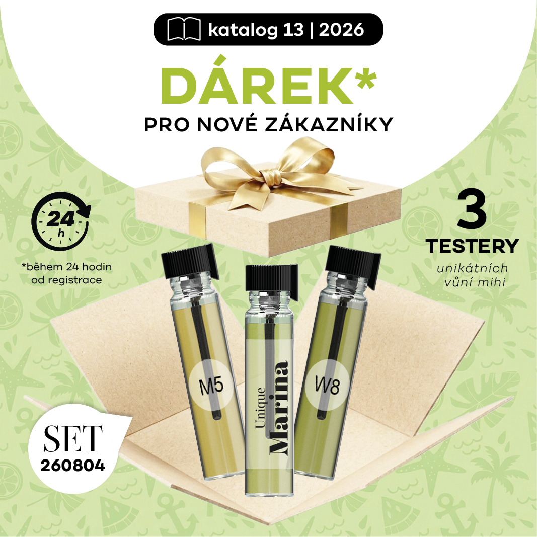 Při objednávce do 24h od registrace 3 TESTERY VŮNÍ ZDARMA.