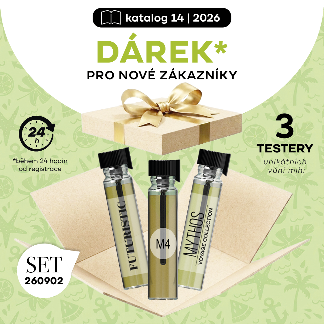 Při objednávce do 24h od registrace 3 TESTERY VŮNÍ ZDARMA.