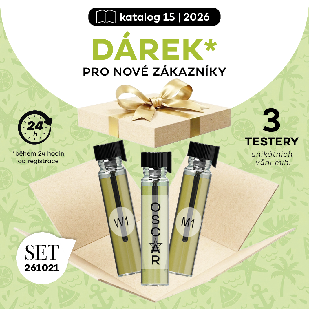 Při objednávce do 24h od registrace 3 TESTERY VŮNÍ ZDARMA.